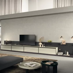 Zona living con consolle collezione Jeometrica